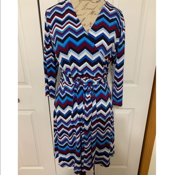 leota reye jersey faux wrap dress